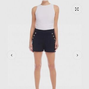 Women's Black Button-Detail Shorts